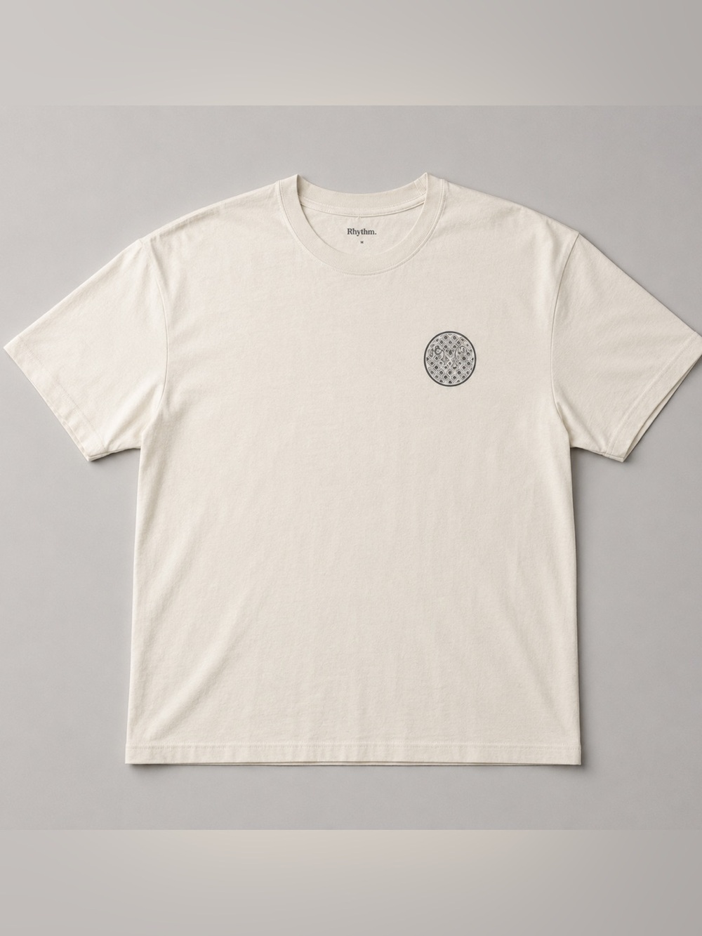 Brixton Off-White Short Sleeve Crew T-Shirt with Chest Emblem